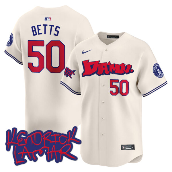 Men's Dodgers Kendrick Lamar Vapor Premier Limited Jersey - All Stitched - Image 4