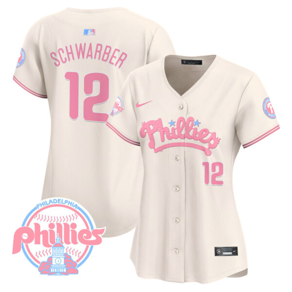 Women's Phillies Bubblegum Pink Vapor Premier Limited Jersey - All Stitched - Image 25