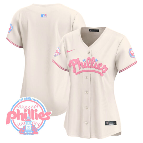 Women's Phillies Bubblegum Pink Vapor Premier Limited Jersey - All Stitched - Image 27