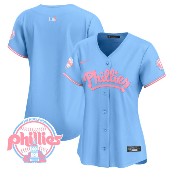 Women's Phillies Bubblegum Pink Vapor Premier Limited Jersey - All Stitched - Image 45