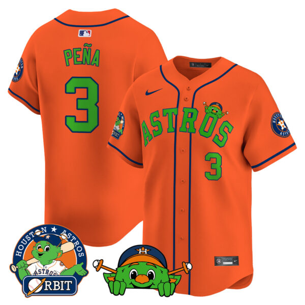 Men's Astros Orbit Patch Vapor Premier Limited Jersey V3 - All Stitched - Image 29