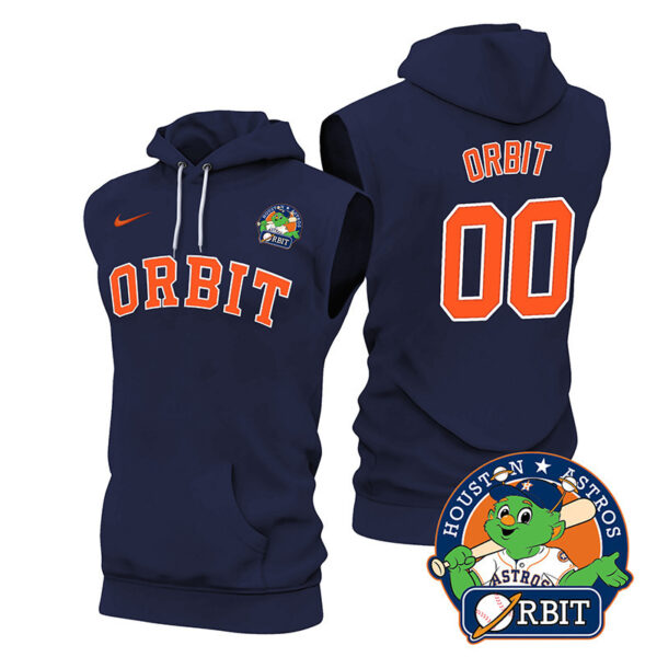 Men's Astros Orbit Patch Sleeveless Hoodie - All Stitched - Image 21