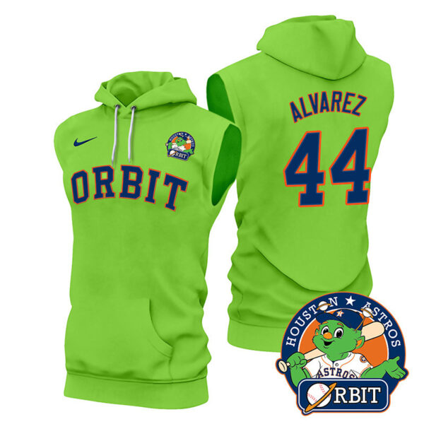 Men's Astros Orbit Patch Sleeveless Hoodie - All Stitched - Image 5