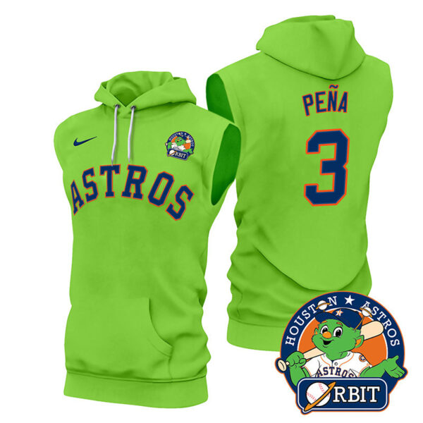Men's Astros Orbit Patch Sleeveless Hoodie V2 - All Stitched - Image 2