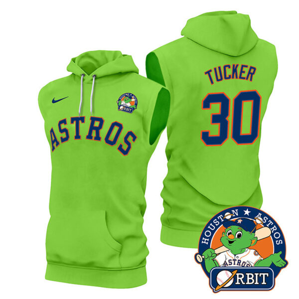 Men's Astros Orbit Patch Sleeveless Hoodie V2 - All Stitched - Image 7