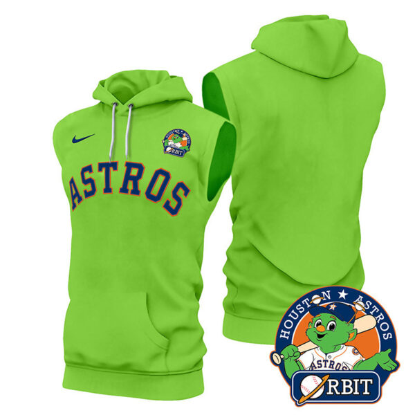 Men's Astros Orbit Patch Sleeveless Hoodie V2 - All Stitched - Image 9