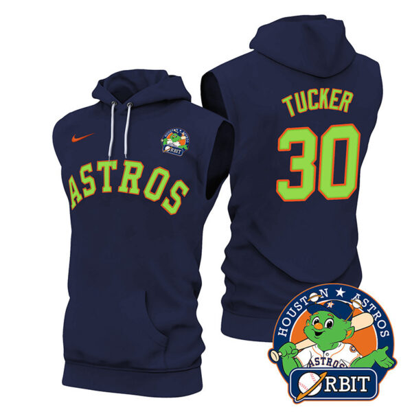 Men's Astros Orbit Patch Sleeveless Hoodie V2 - All Stitched - Image 25