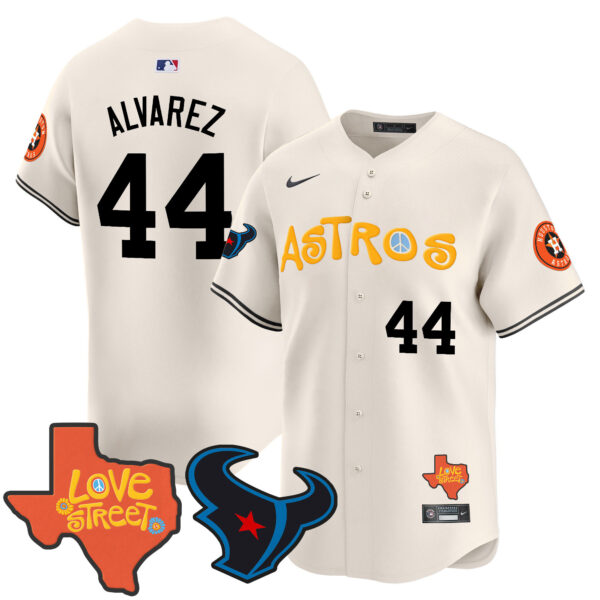 Men's Astros Love Street & Texans Patch Vapor Premier Limited Jersey - All Stitched - Image 33