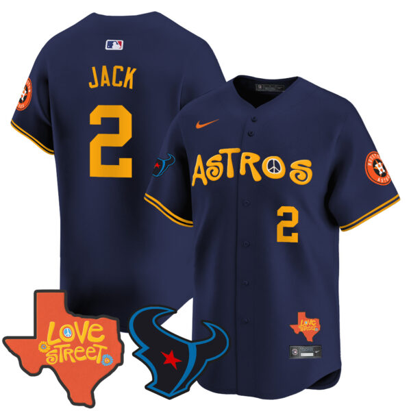 Men's Astros Love Street & Texans Patch Vapor Premier Limited Jersey - All Stitched - Image 39
