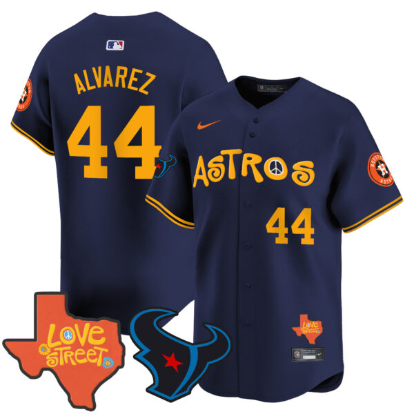 Men's Astros Love Street & Texans Patch Vapor Premier Limited Jersey - All Stitched - Image 42