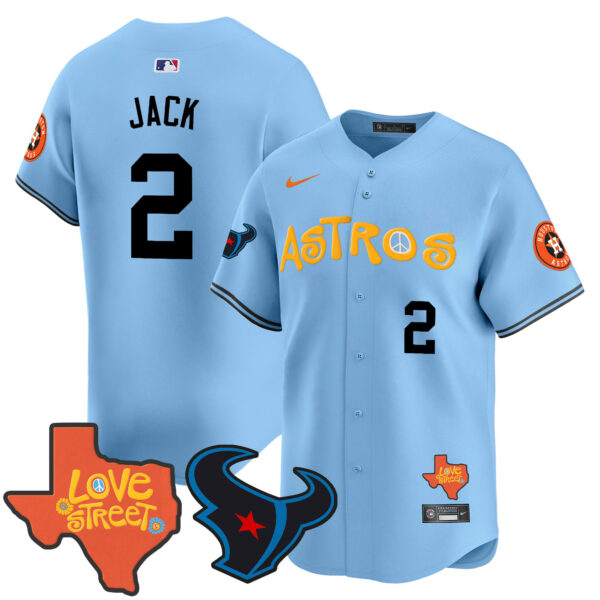 Men's Astros Love Street & Texans Patch Vapor Premier Limited Jersey - All Stitched - Image 3