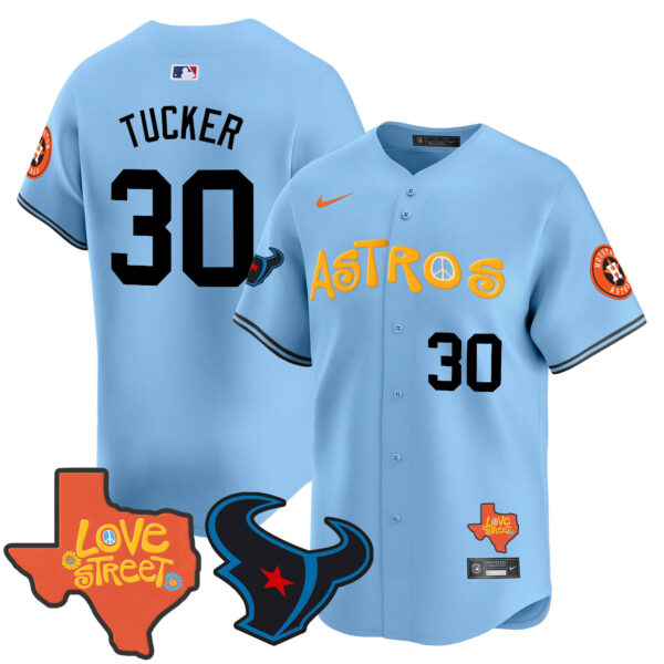 Men's Astros Love Street & Texans Patch Vapor Premier Limited Jersey - All Stitched - Image 8