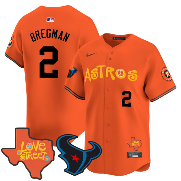 Men's Astros Love Street & Texans Patch Vapor Premier Limited Jersey - All Stitched - Image 13