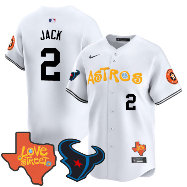 Men's Astros Love Street & Texans Patch Vapor Premier Limited Jersey - All Stitched - Image 21