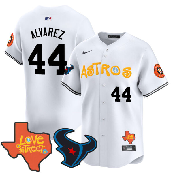 Men's Astros Love Street & Texans Patch Vapor Premier Limited Jersey - All Stitched - Image 24