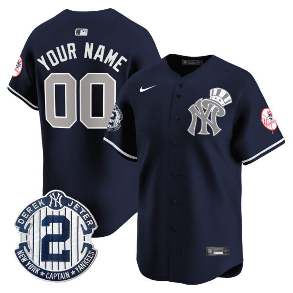 New York Yankees Derek Jeter Patch Vapor Premier Limited Custom Jersey V2 - All Stitched - Image 6
