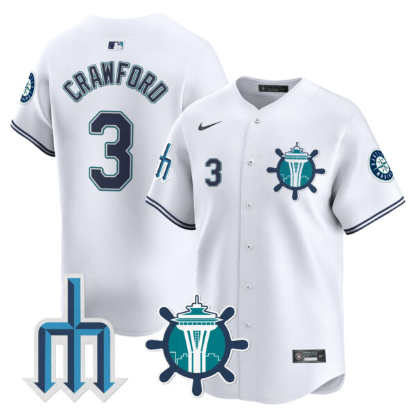 Men's Seattle Mariners Trident Patch Vapor Premier Limited Jersey - All Stitched - Image 5