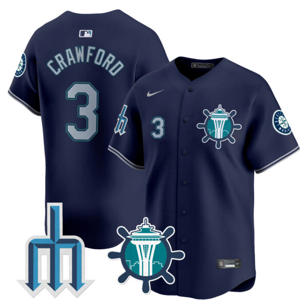 Men's Seattle Mariners Trident Patch Vapor Premier Limited Jersey - All Stitched - Image 13