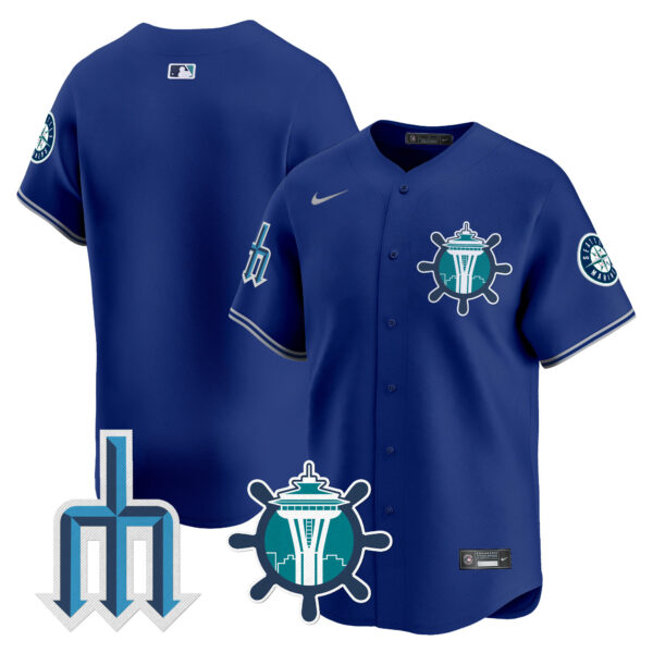 Men's Seattle Mariners Trident Patch Vapor Premier Limited Jersey - All Stitched - Image 24