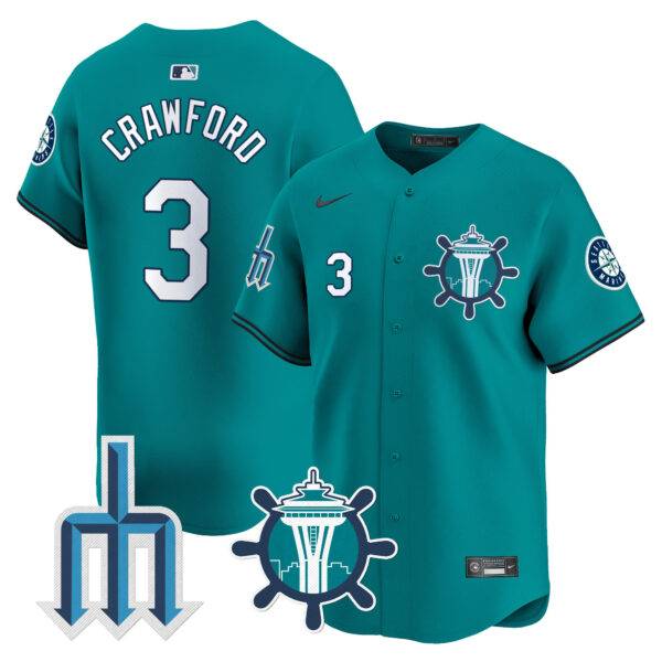 Men's Seattle Mariners Trident Patch Vapor Premier Limited Jersey - All Stitched - Image 29