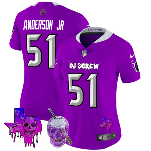 Women's Houston Texans DJ Screw Vapor Limited Jersey - All Stitched - Image 8