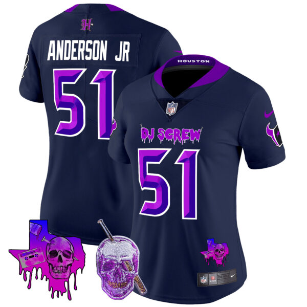 Women's Houston Texans DJ Screw Vapor Limited Jersey - All Stitched - Image 26