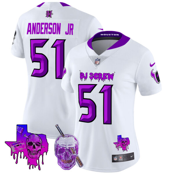 Women's Houston Texans DJ Screw Vapor Limited Jersey - All Stitched - Image 53