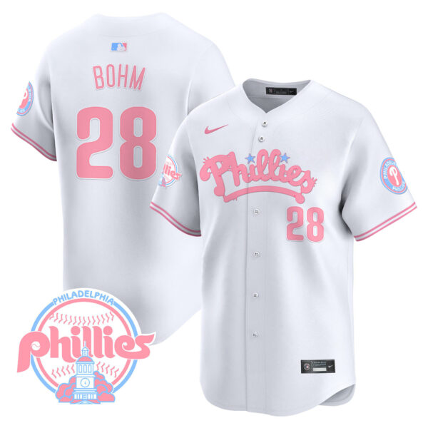 Men's Phillies Bubblegum Pink Vapor Premier Limited Jersey - All Stitched - Image 3