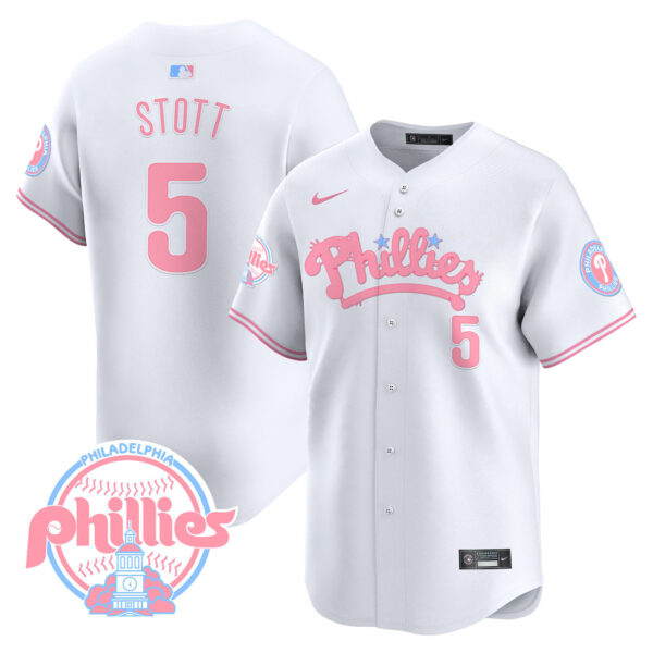 Men's Phillies Bubblegum Pink Vapor Premier Limited Jersey - All Stitched - Image 5