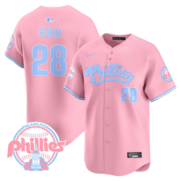 Men's Phillies Bubblegum Pink Vapor Premier Limited Jersey - All Stitched - Image 13