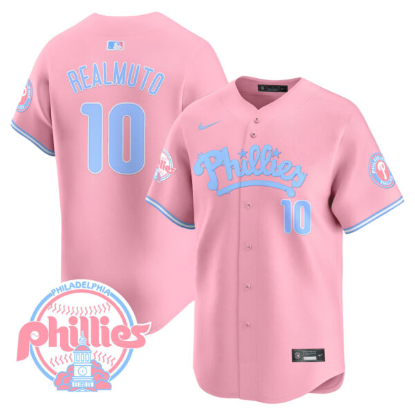 Men's Phillies Bubblegum Pink Vapor Premier Limited Jersey - All Stitched - Image 16
