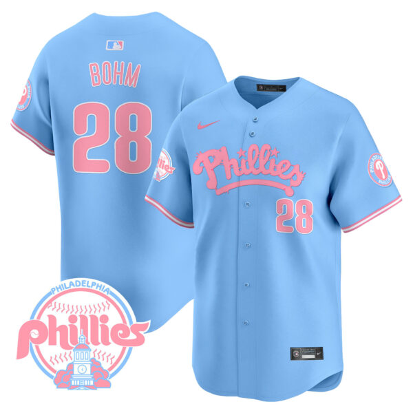 Men's Phillies Bubblegum Pink Vapor Premier Limited Jersey - All Stitched - Image 43