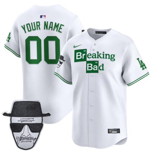 Dodgers Breaking Bad Walter White Patch Vapor Premier Limited Custom Jersey - All Stitched - Image 3