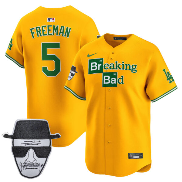 Men's Dodgers Breaking Bad Walter White Patch Vapor Premier Limited Jersey - All Stitched - Image 4