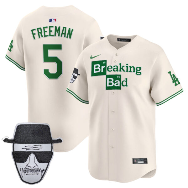 Men's Dodgers Breaking Bad Walter White Patch Vapor Premier Limited Jersey - All Stitched - Image 34