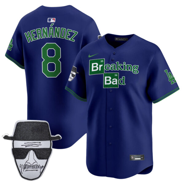 Men's Dodgers Breaking Bad Walter White Patch Vapor Premier Limited Jersey - All Stitched - Image 48