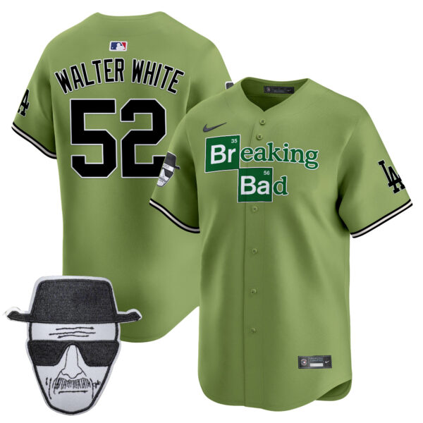 Men's Dodgers Breaking Bad Walter White Patch Vapor Premier Limited Jersey - All Stitched - Image 51