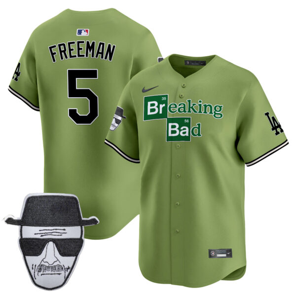 Men's Dodgers Breaking Bad Walter White Patch Vapor Premier Limited Jersey - All Stitched - Image 54