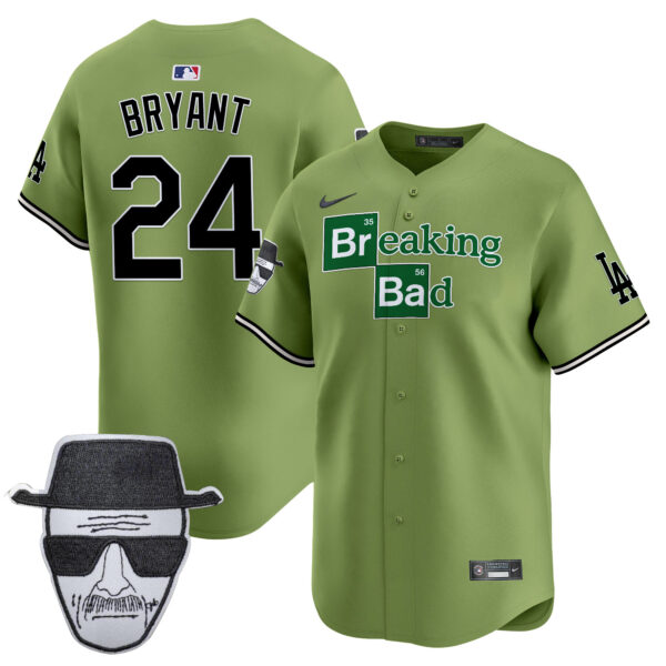 Men's Dodgers Breaking Bad Walter White Patch Vapor Premier Limited Jersey - All Stitched - Image 56