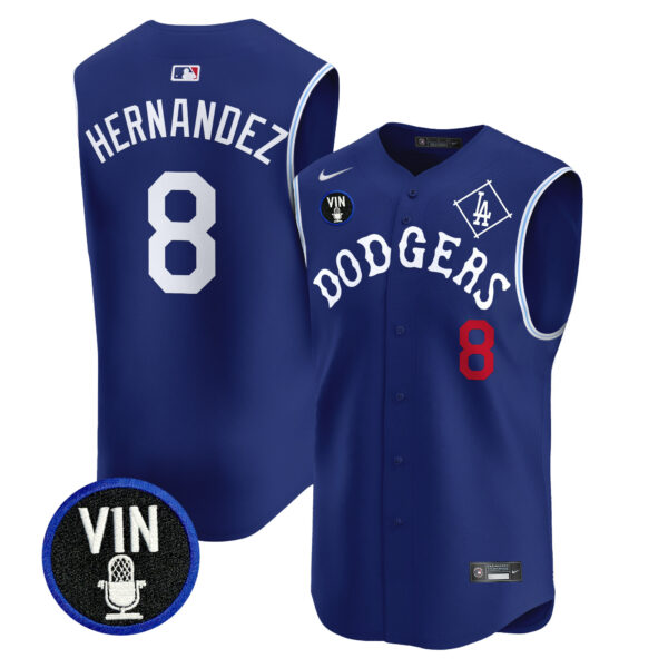 Men's Dodgers Tribute Vin Scully Patch Vapor Premier Sleeveless Jersey - All Stitched - Image 15
