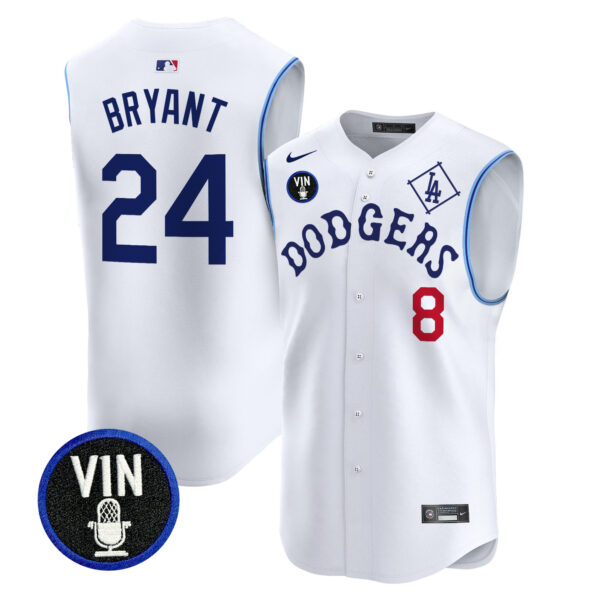 Men's Dodgers Tribute Vin Scully Patch Vapor Premier Sleeveless Jersey - All Stitched - Image 22