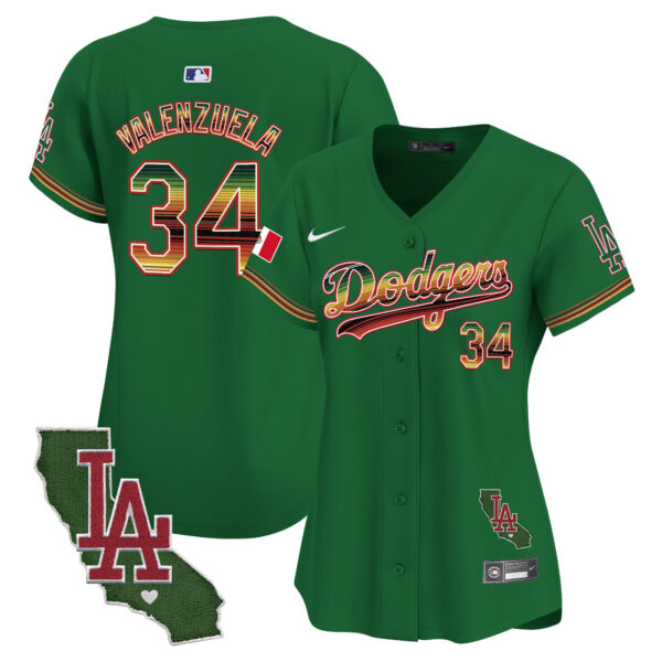 Women's Dodgers Mexico Traditional Style Vapor Premier Limited Jersey - All Stitched - Image 33