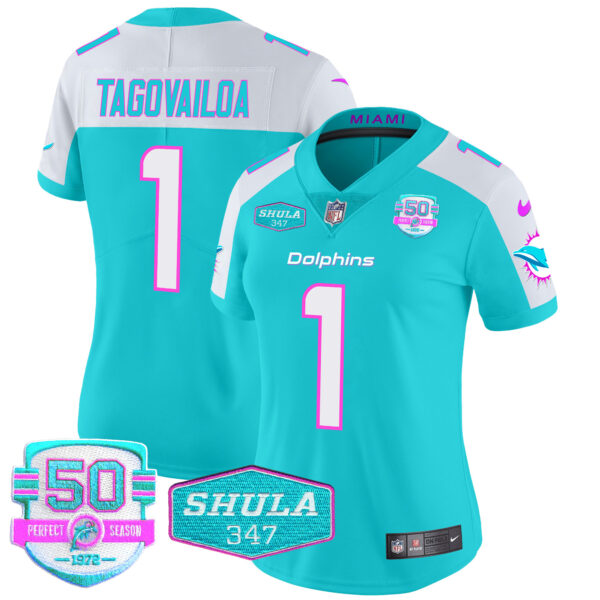 Women's Dolphins "Miami Vice" Vapor Limited Jersey V2 - All Stitched - Image 9