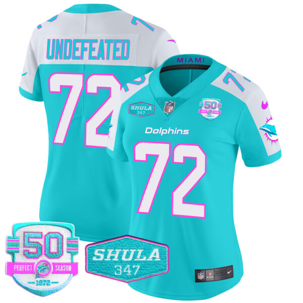 Women's Dolphins "Miami Vice" Vapor Limited Jersey V2 - All Stitched - Image 16