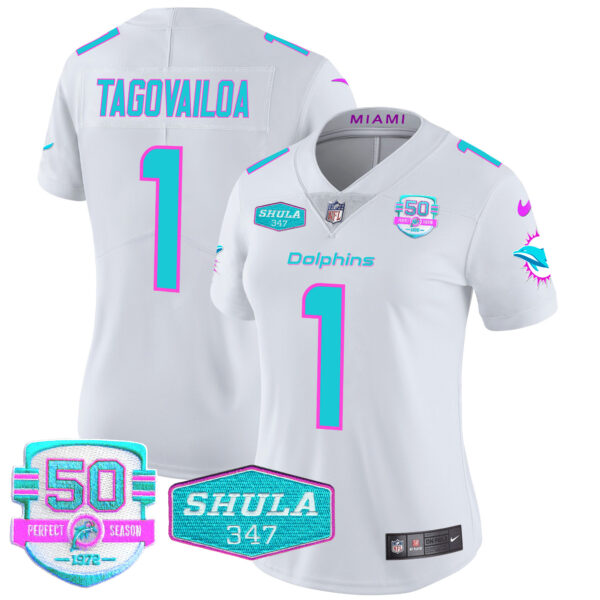 Women's Dolphins "Miami Vice" Vapor Limited Jersey V2 - All Stitched - Image 25