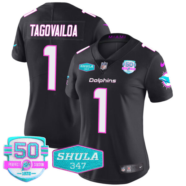 Women's Dolphins "Miami Vice" Vapor Limited Jersey V2 - All Stitched - Image 33