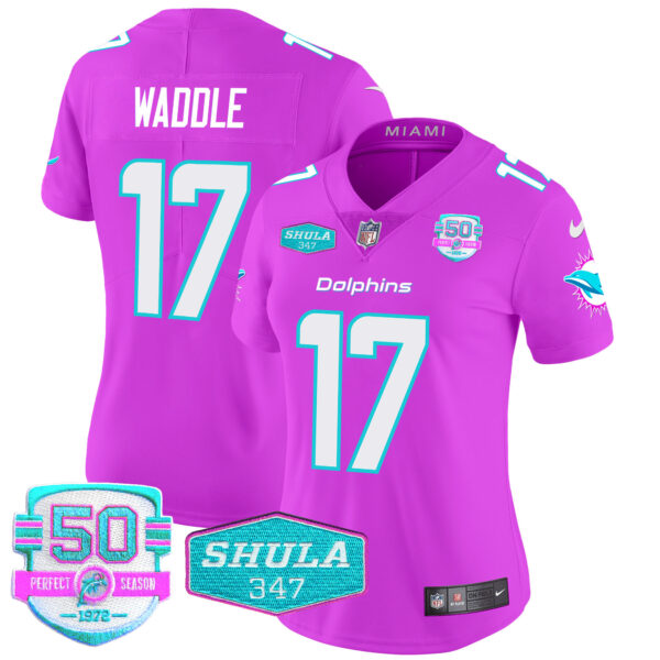Women's Dolphins "Miami Vice" Vapor Limited Jersey V2 - All Stitched - Image 42