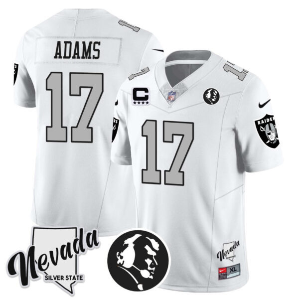Men's Raiders John Madden Honoring & Nevada Silver State Patch Vapor Jersey - All Stitched - Image 21