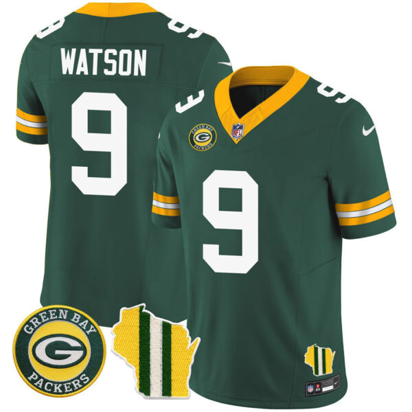 Men's Green Bay Packers Wisconsin State Patch Vapor Limited Jersey - All Sttiched - Image 2