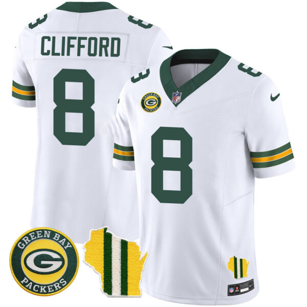 Men's Green Bay Packers Wisconsin State Patch Vapor Limited Jersey - All Sttiched - Image 8